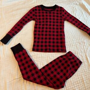 Red & Black Checkerboard Pattern PJ Set, Size 5